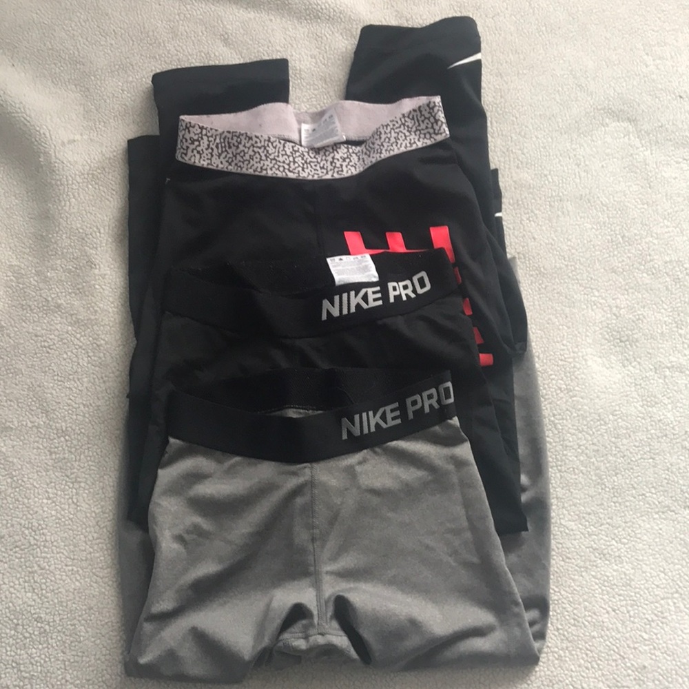 Nike Pro compression capris - 3 pairs